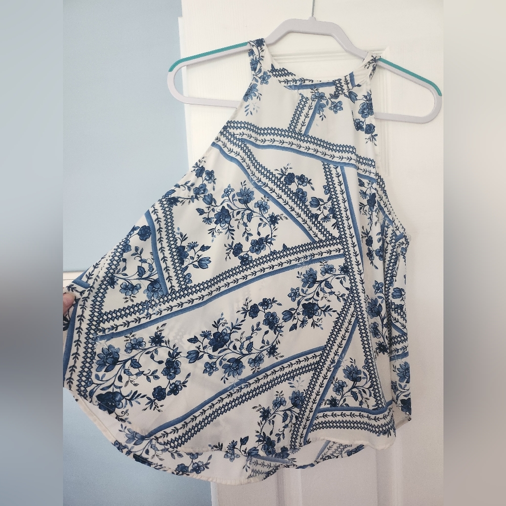 Blue button Halter tank